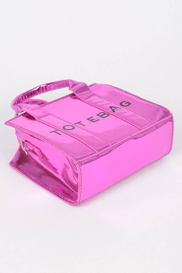 Mirror Metallic Small Tote Bag