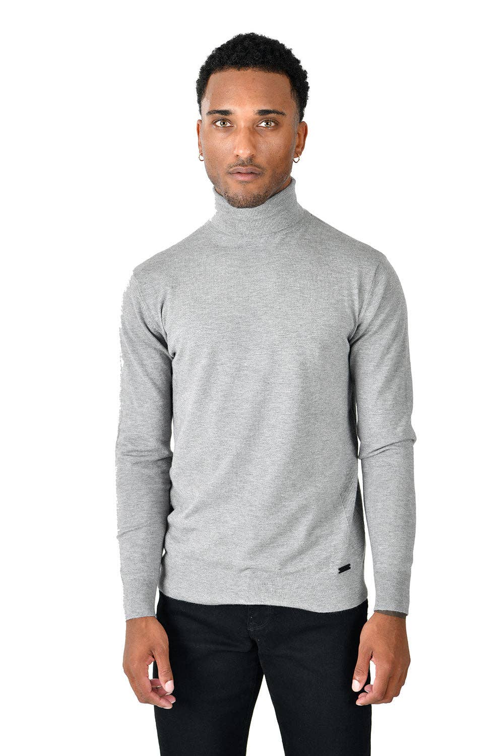Men's Turtleneck Ribbed Solid Basic Sweater LS2100