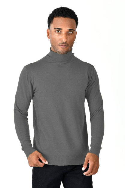 Men's Turtleneck Ribbed Solid Basic Sweater LS2100