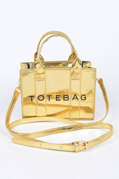 Mirror Metallic Small Tote Bag