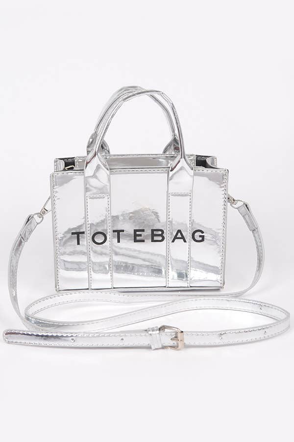 Mirror Metallic Small Tote Bag