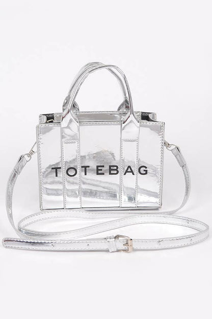 Mirror Metallic Small Tote Bag