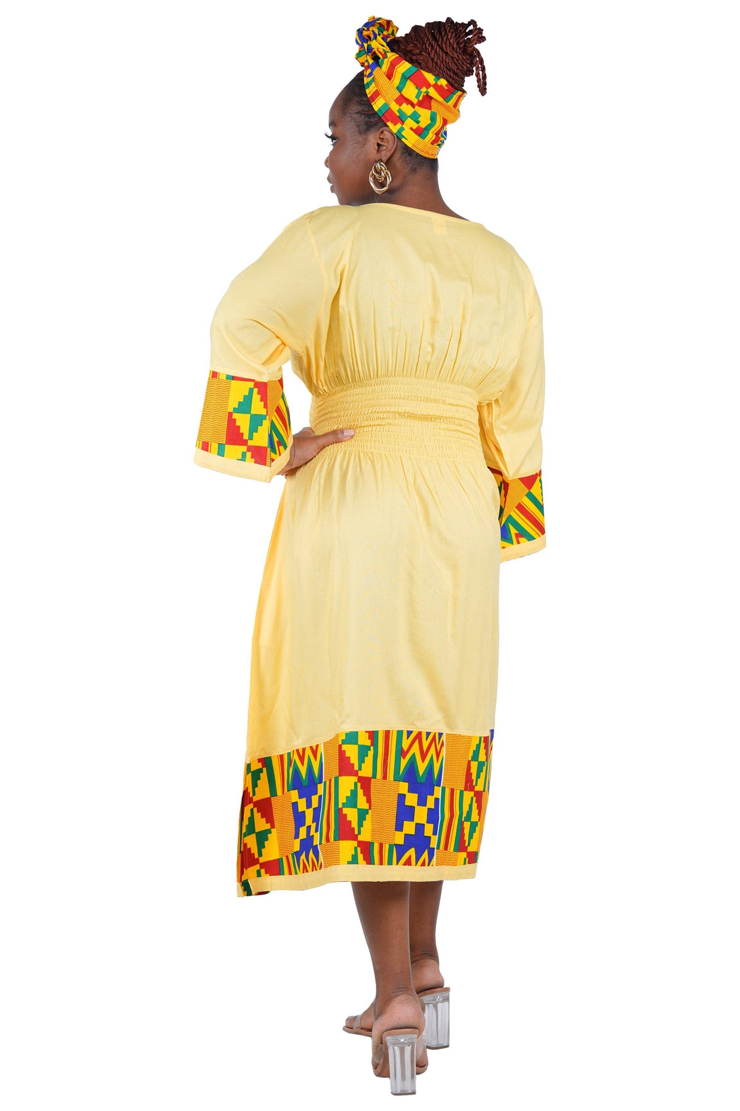 African Trim Midi Dress