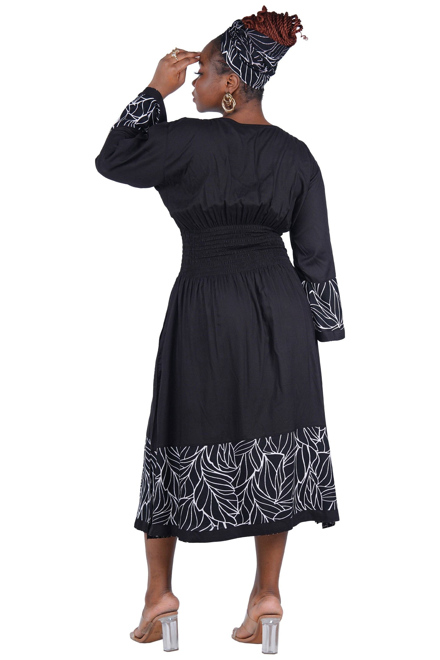 African Trim Midi Dress