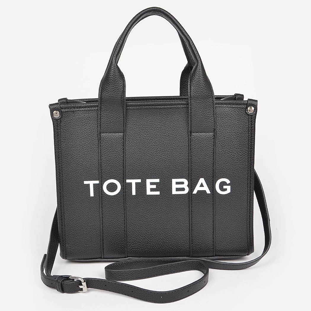 FAUX LEATHER SMALL TOTE BAG