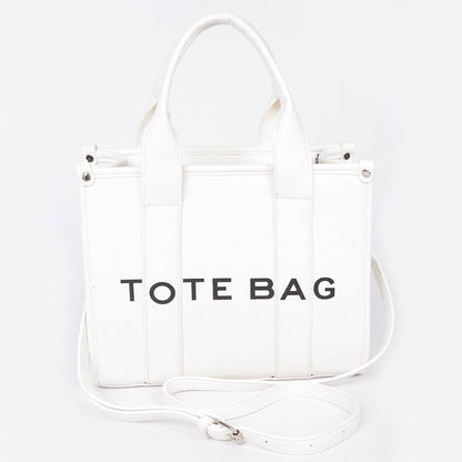 FAUX LEATHER SMALL TOTE BAG