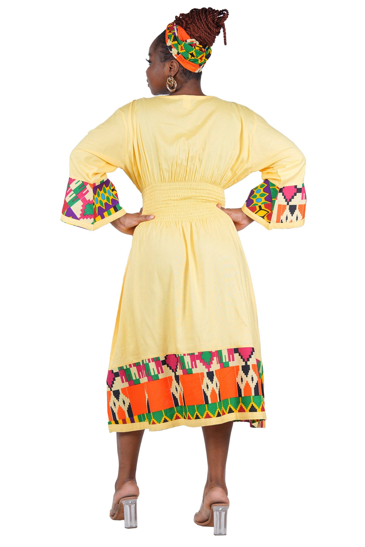 African Trim Midi Dress