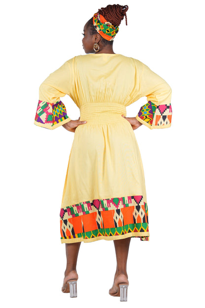African Trim Midi Dress