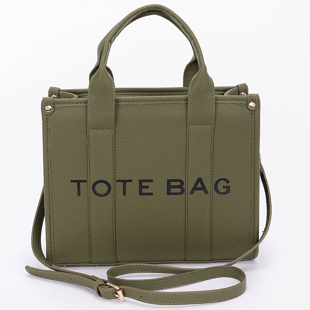 FAUX LEATHER SMALL TOTE BAG