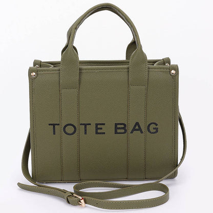 FAUX LEATHER SMALL TOTE BAG