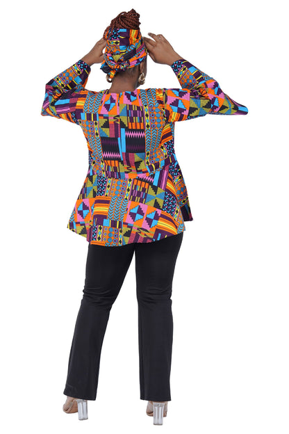 Ankara Umbrella Sleeves Blouse | M to 5XL