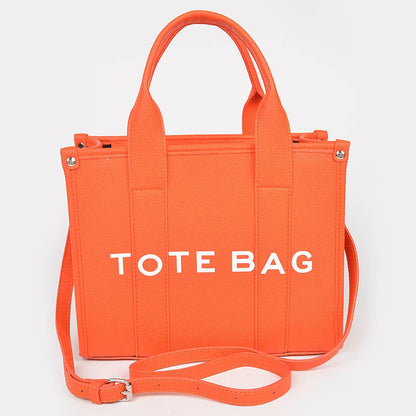 FAUX LEATHER SMALL TOTE BAG