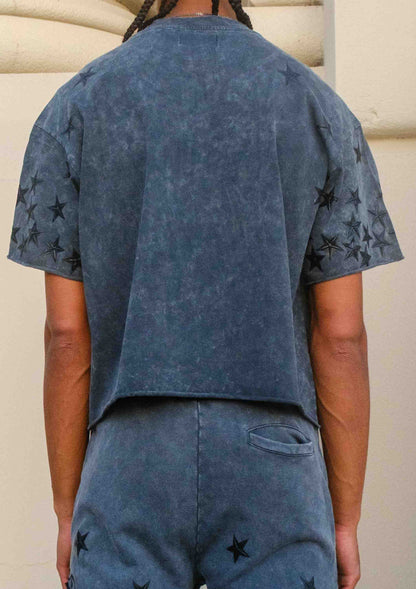 MADE IN HEAVEN GATHERED STAR CROPPED TEE