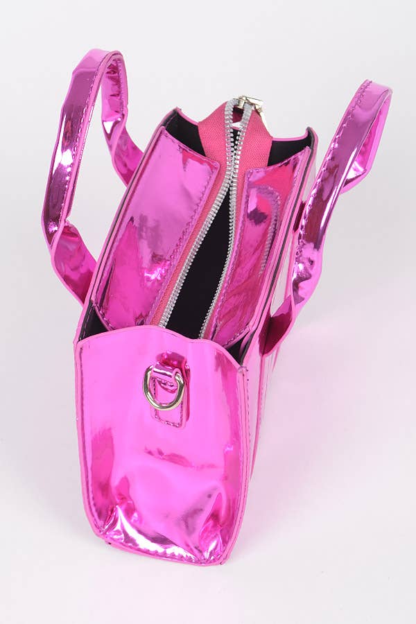 Mirror Metallic Small Tote Bag