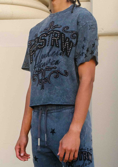 MADE IN HEAVEN GATHERED STAR CROPPED TEE