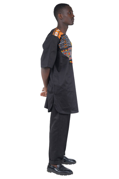 African Accent High Low Swing Dress & Men's Top | One Size & Plus Size
