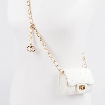 Quilted Mini Bag w/ Chain Belt