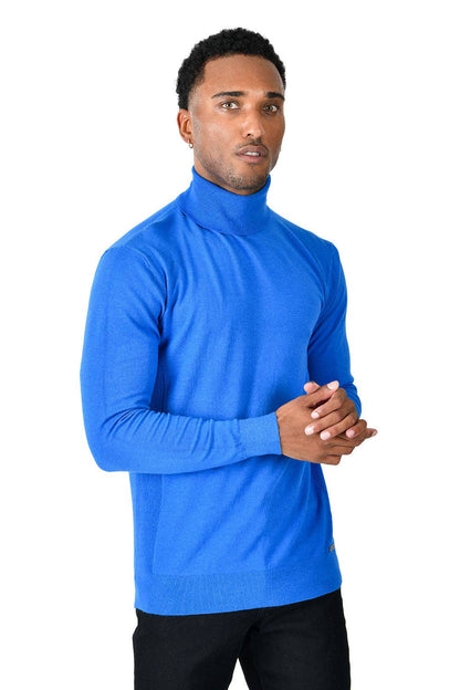 Men's Turtleneck Ribbed Solid Basic Sweater LS2100
