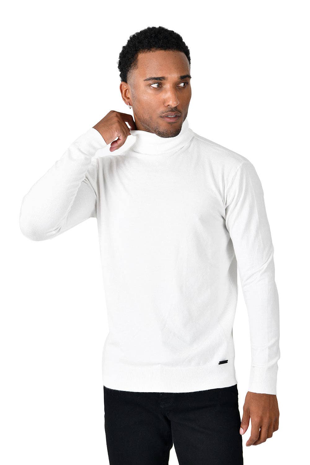 Men's Turtleneck Ribbed Solid Basic Sweater LS2100