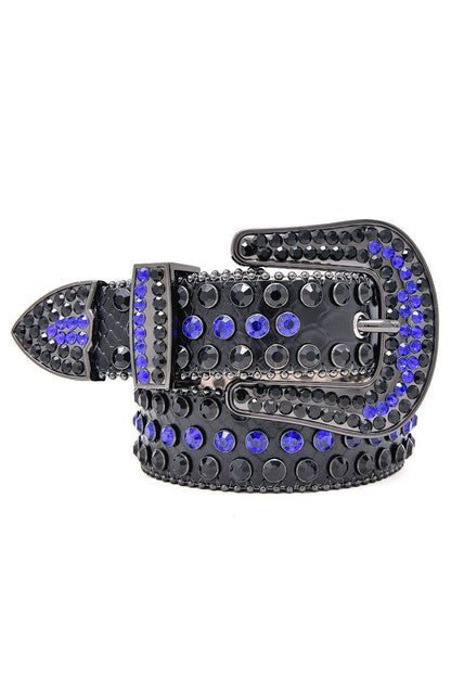 Men's Jewels Rhinestone Stone Buckle leather belt