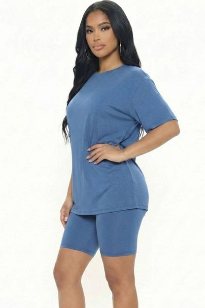 Loose Fit Top & Bike Shorts Set