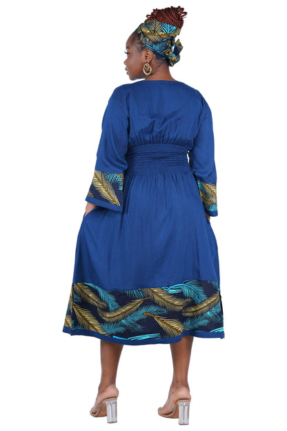 African Trim Midi Dress