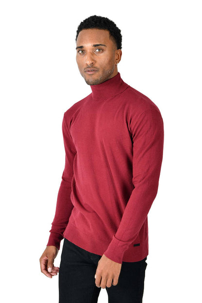 Men's Turtleneck Ribbed Solid Basic Sweater LS2100