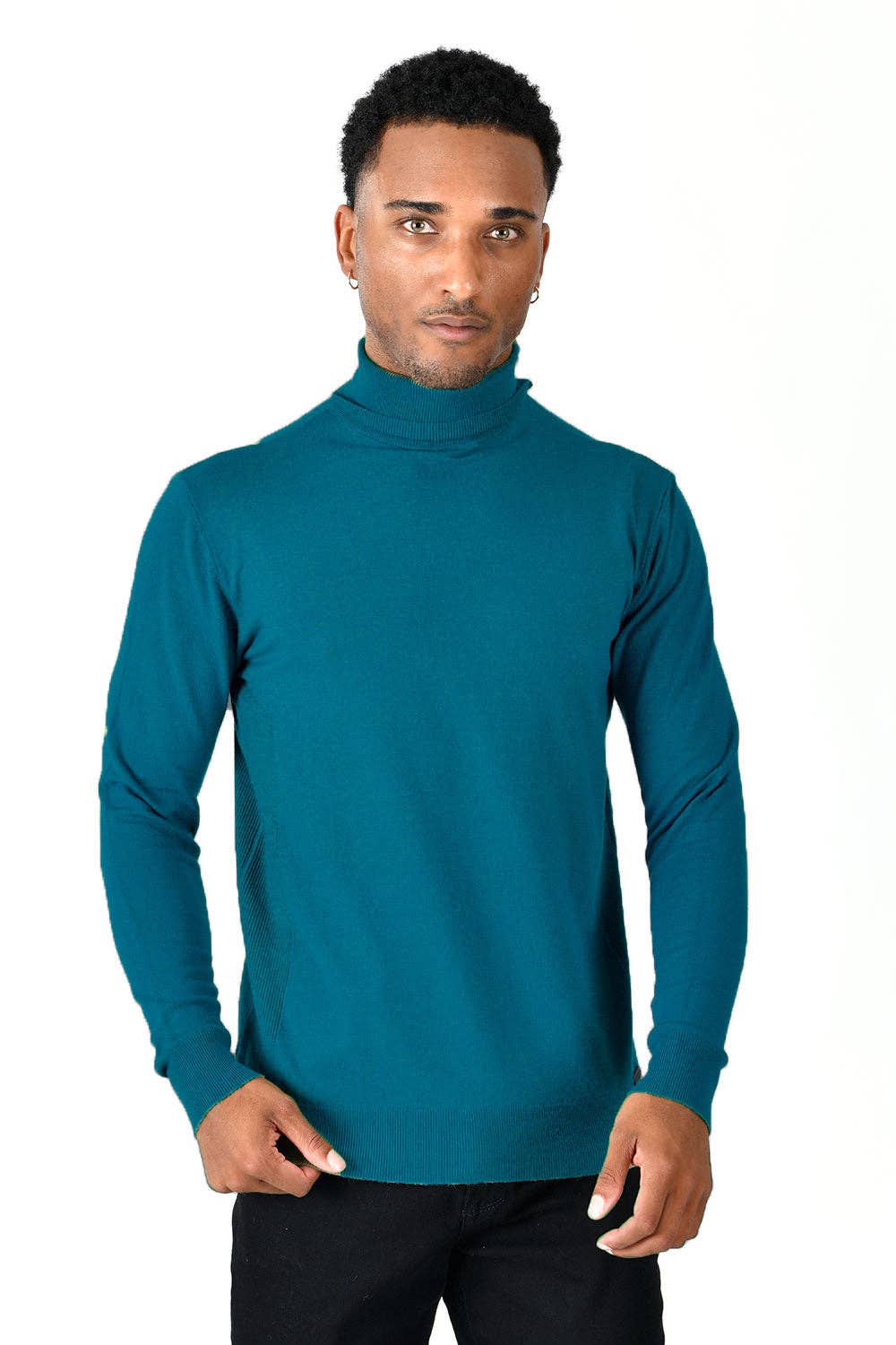 Men's Turtleneck Ribbed Solid Basic Sweater LS2100