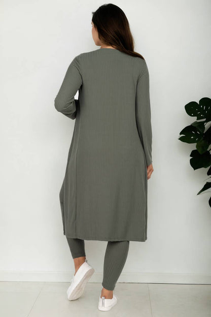 Ribbed Cardigan & Leggings Set