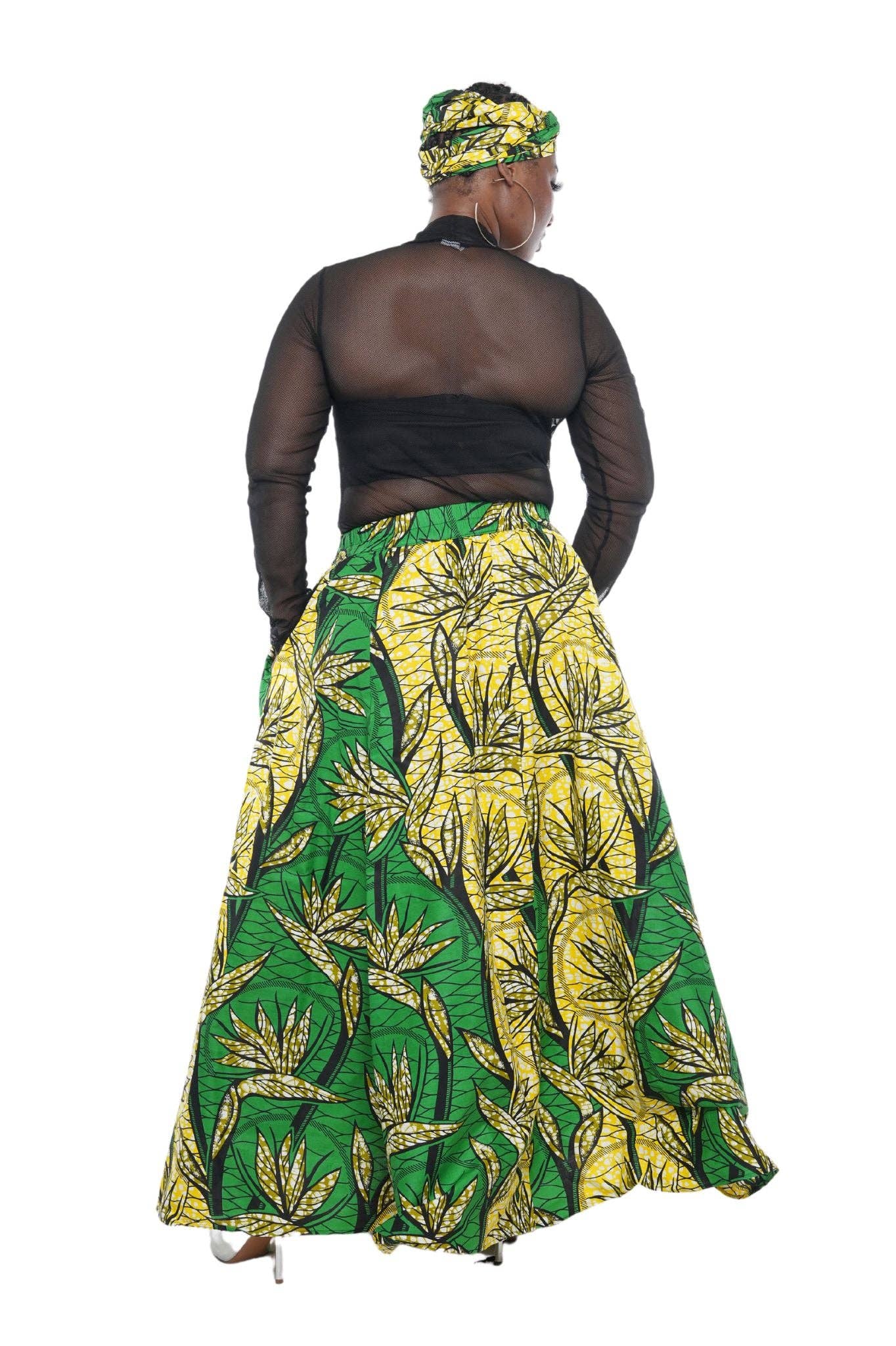 African Long Maxi Skirt With Handbag