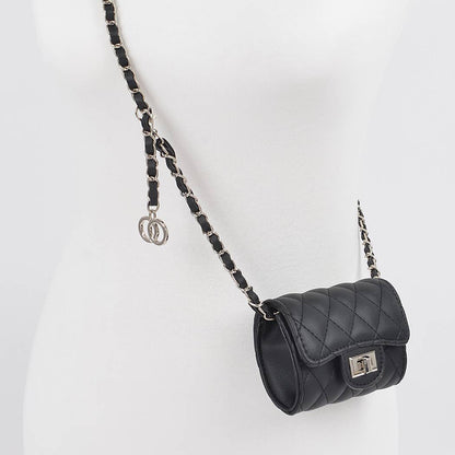 Quilted Mini Bag w/ Chain Belt