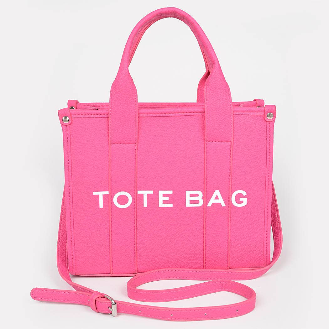 FAUX LEATHER SMALL TOTE BAG