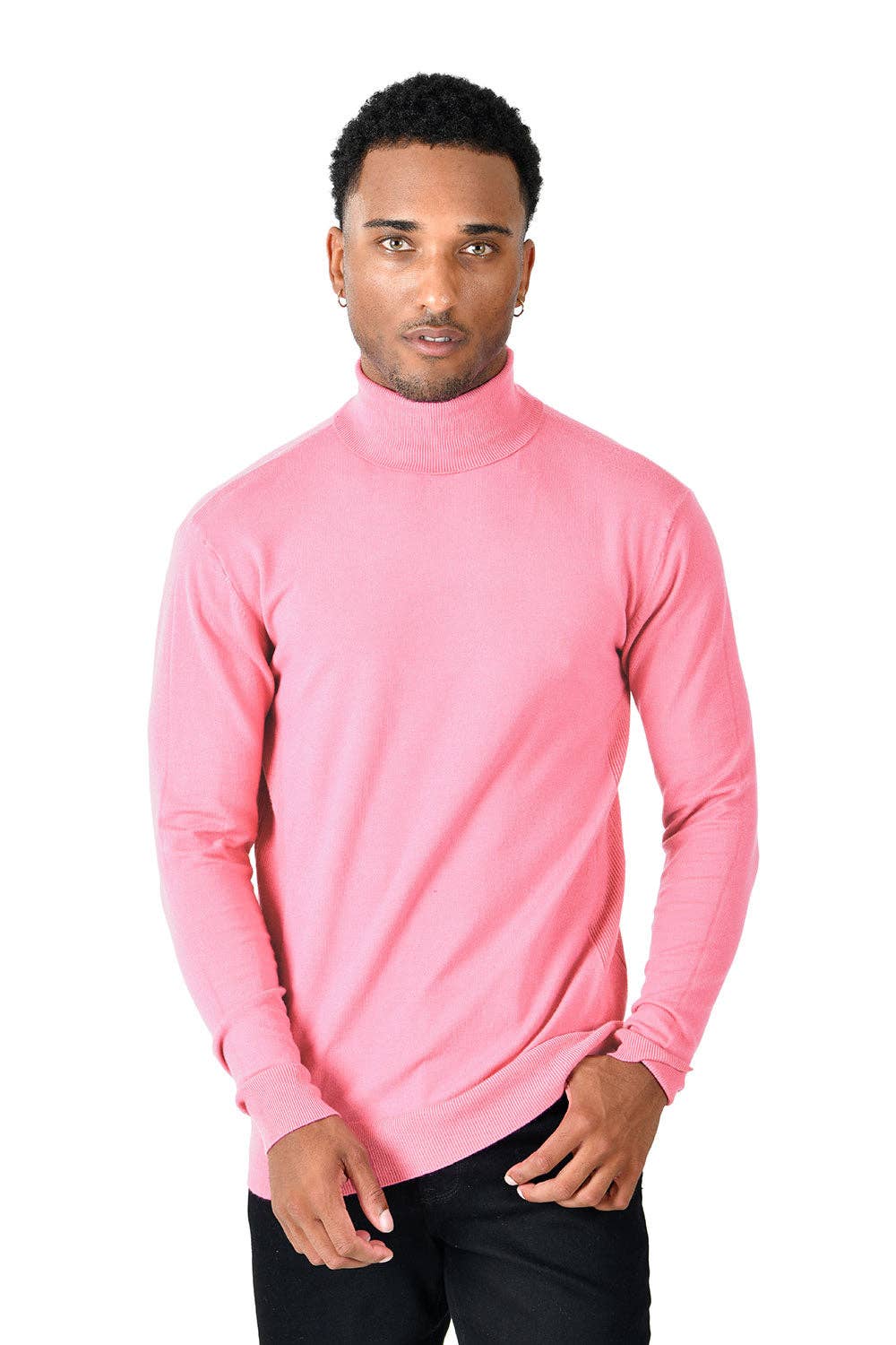 Men's Turtleneck Ribbed Solid Basic Sweater LS2100