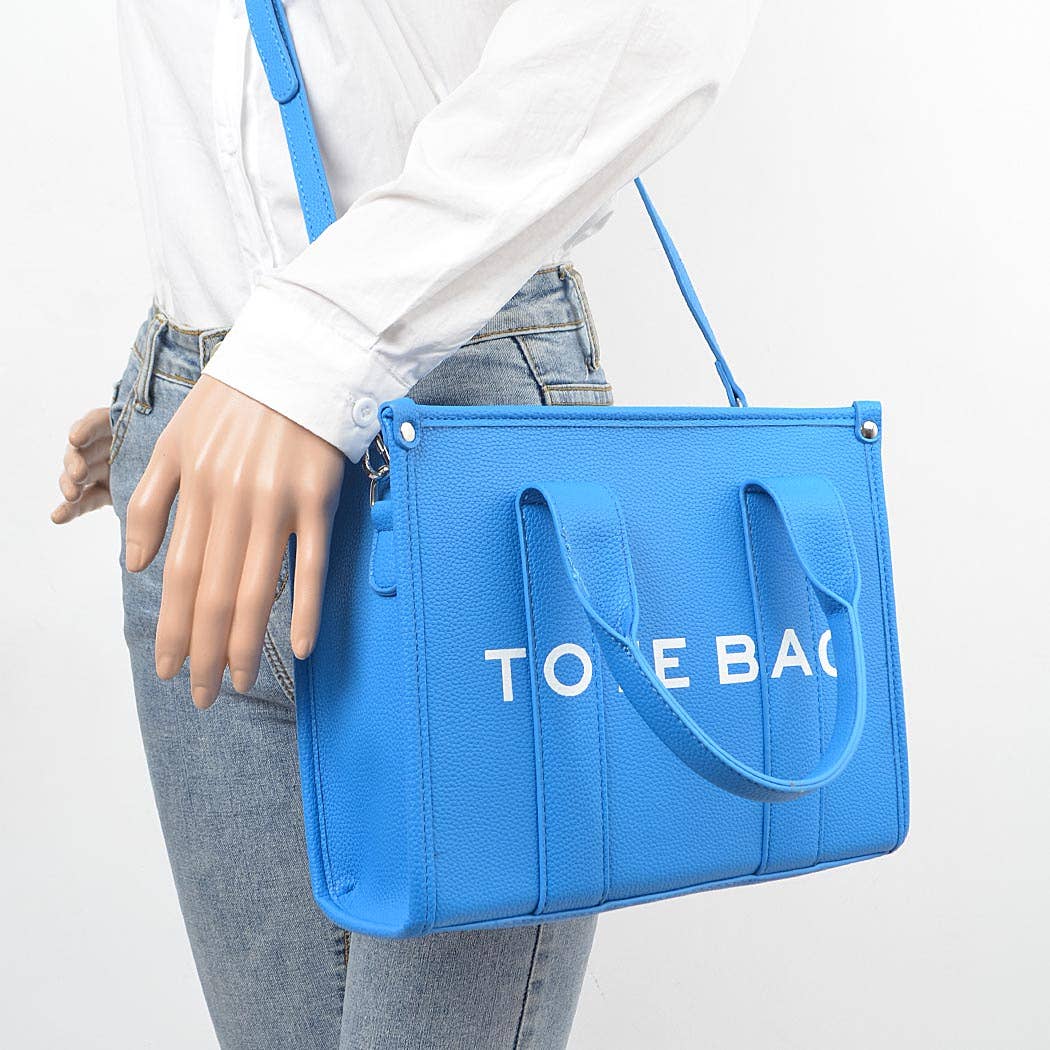 FAUX LEATHER SMALL TOTE BAG