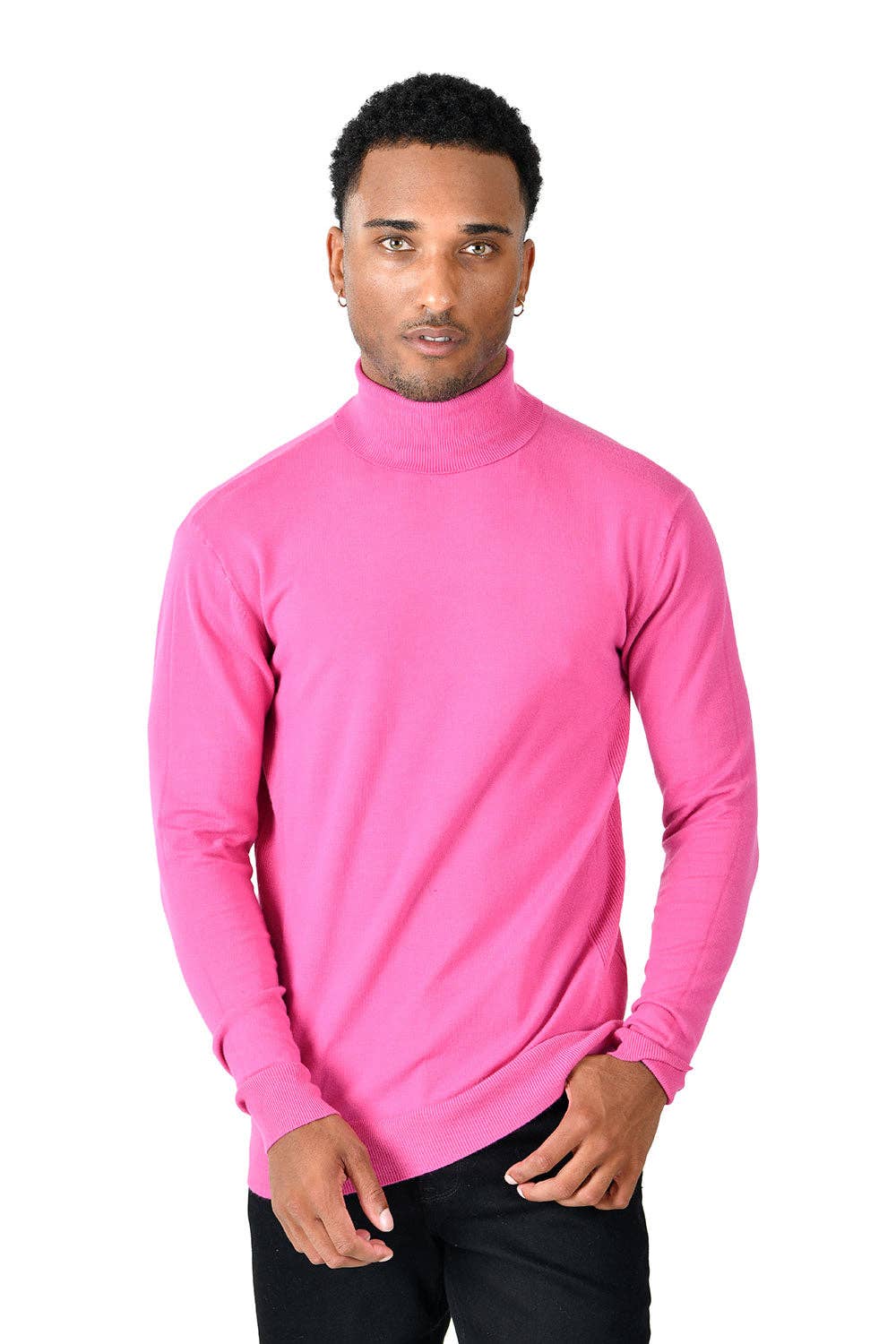 Men's Turtleneck Ribbed Solid Basic Sweater LS2100