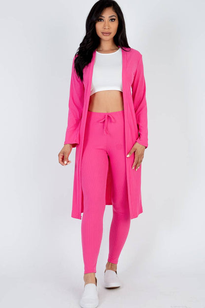 Ribbed Cardigan & Leggings Set
