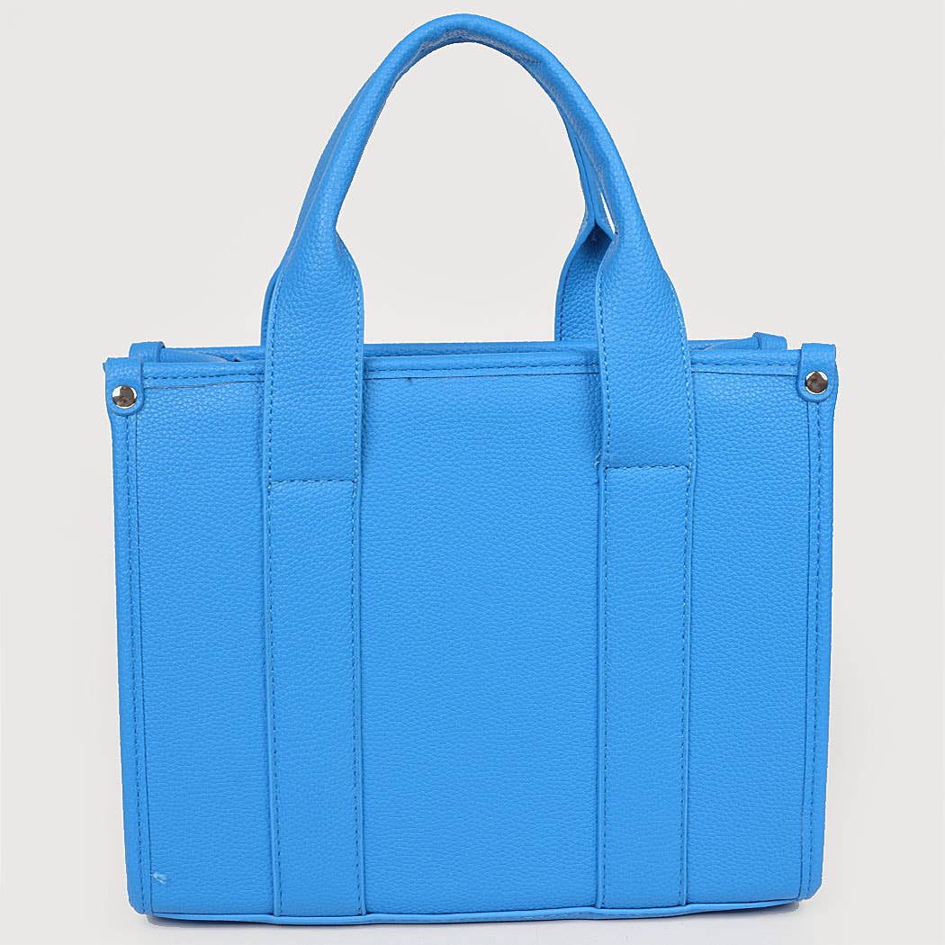 FAUX LEATHER SMALL TOTE BAG