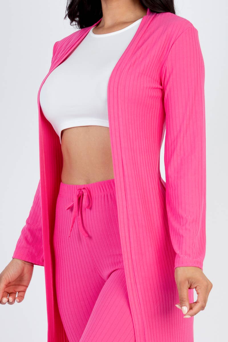 Ribbed Cardigan & Leggings Set