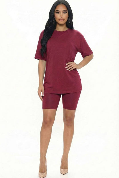 Loose Fit Top & Bike Shorts Set