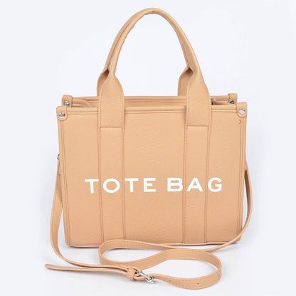 FAUX LEATHER SMALL TOTE BAG