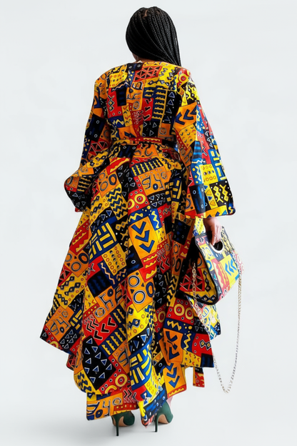 3pcs Set Maxi Skirt Pocketbook wrap Dress D