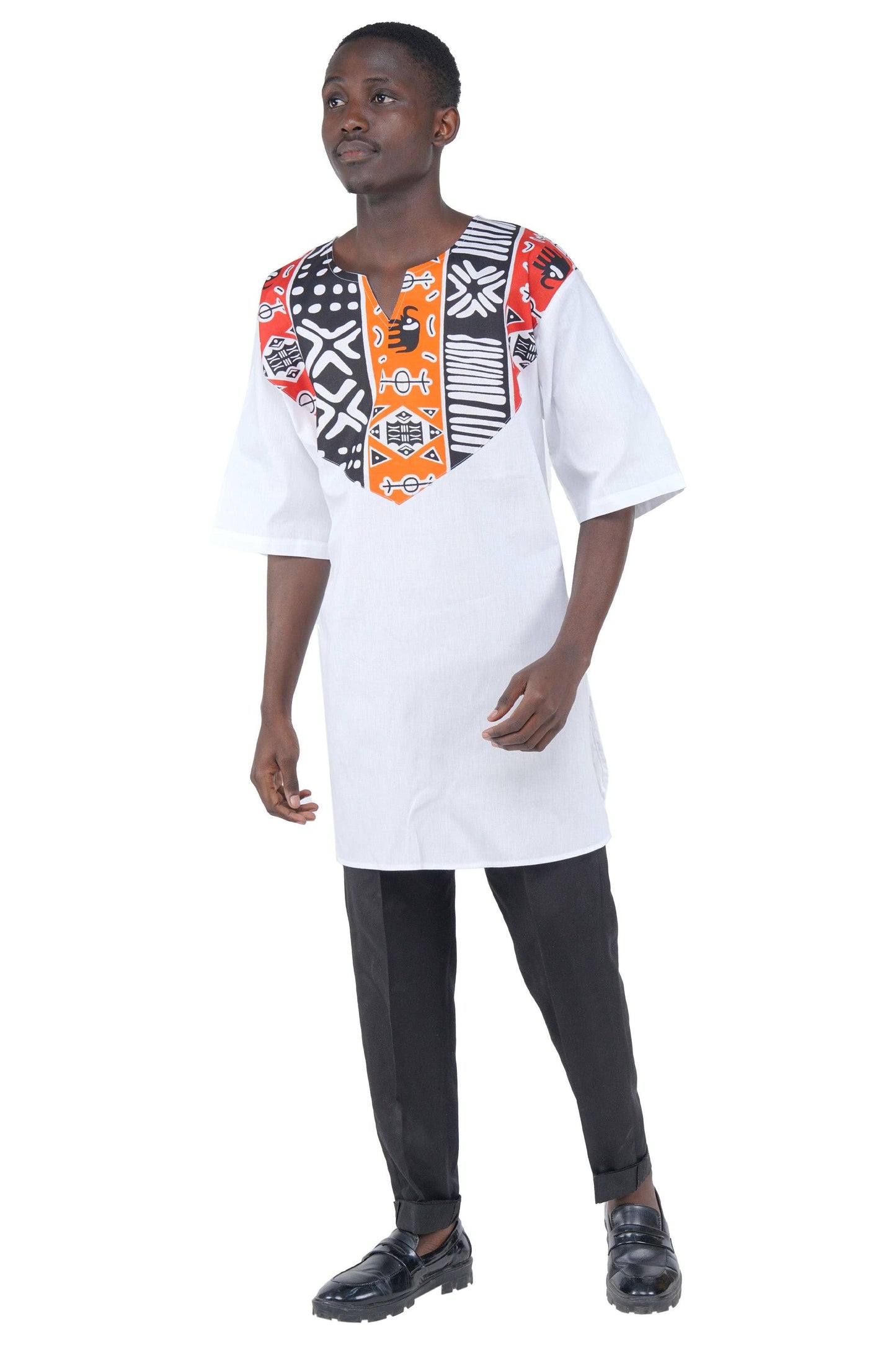 African Accent High Low Swing Dress & Men's Top | One Size & Plus Size