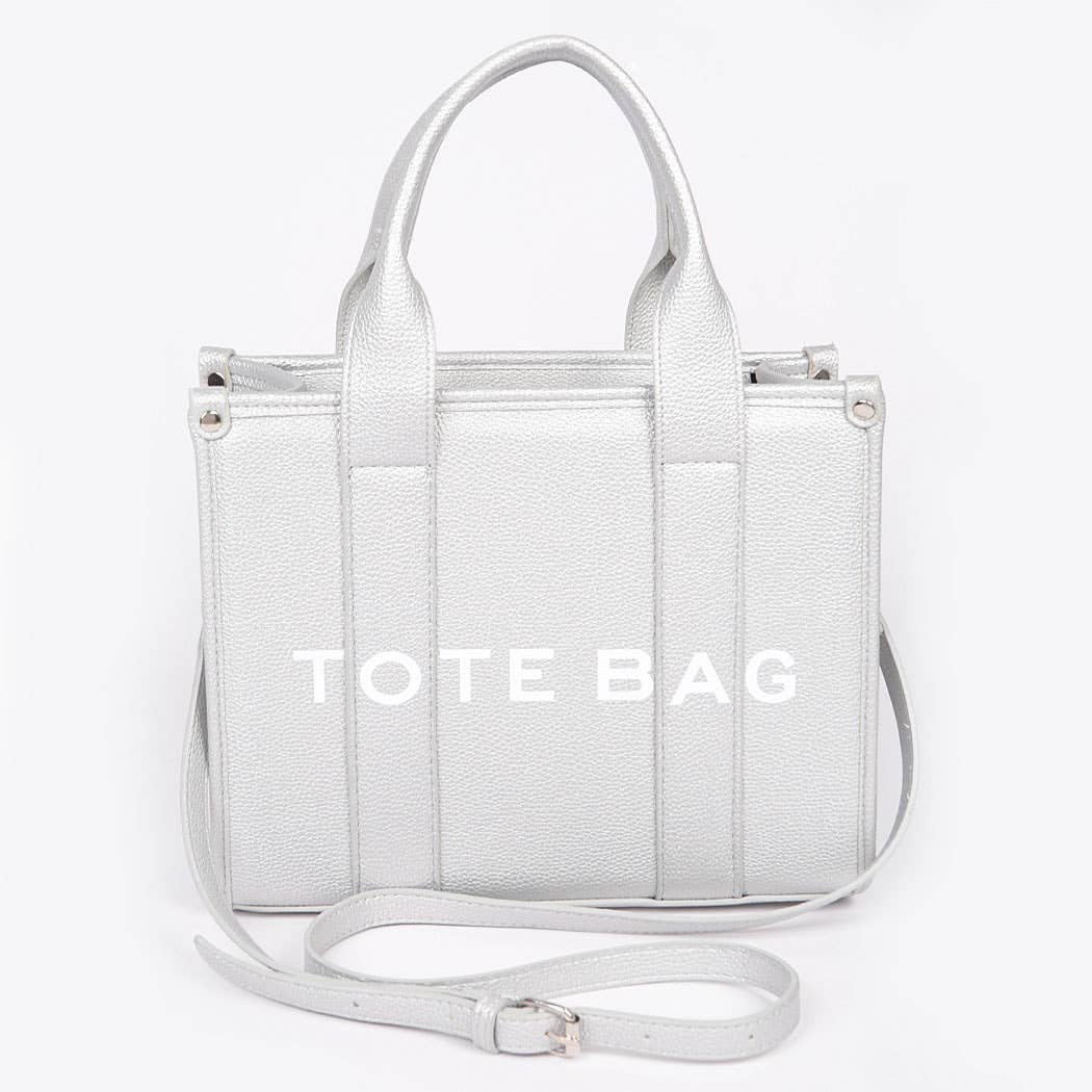 FAUX LEATHER SMALL TOTE BAG