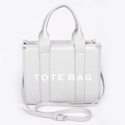 FAUX LEATHER SMALL TOTE BAG