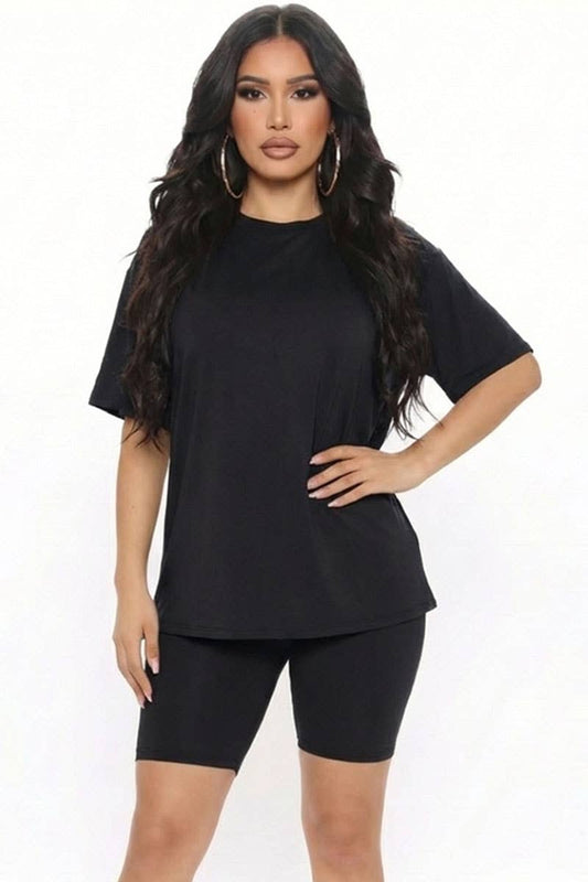 Loose Fit Top & Bike Shorts Set