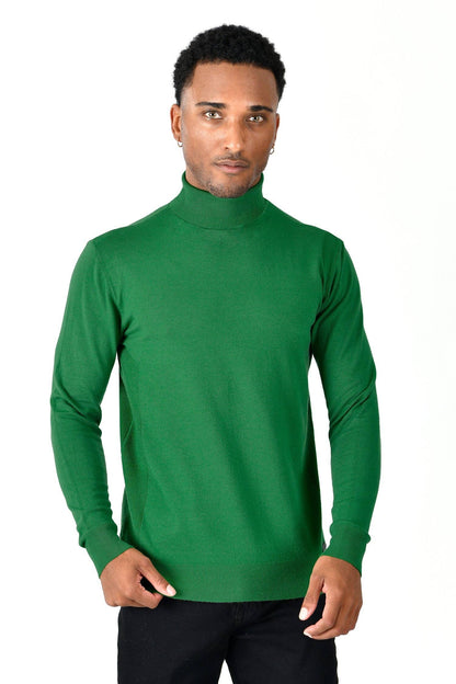 Men's Turtleneck Ribbed Solid Basic Sweater LS2100