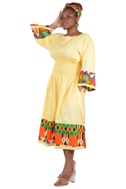 African Trim Midi Dress