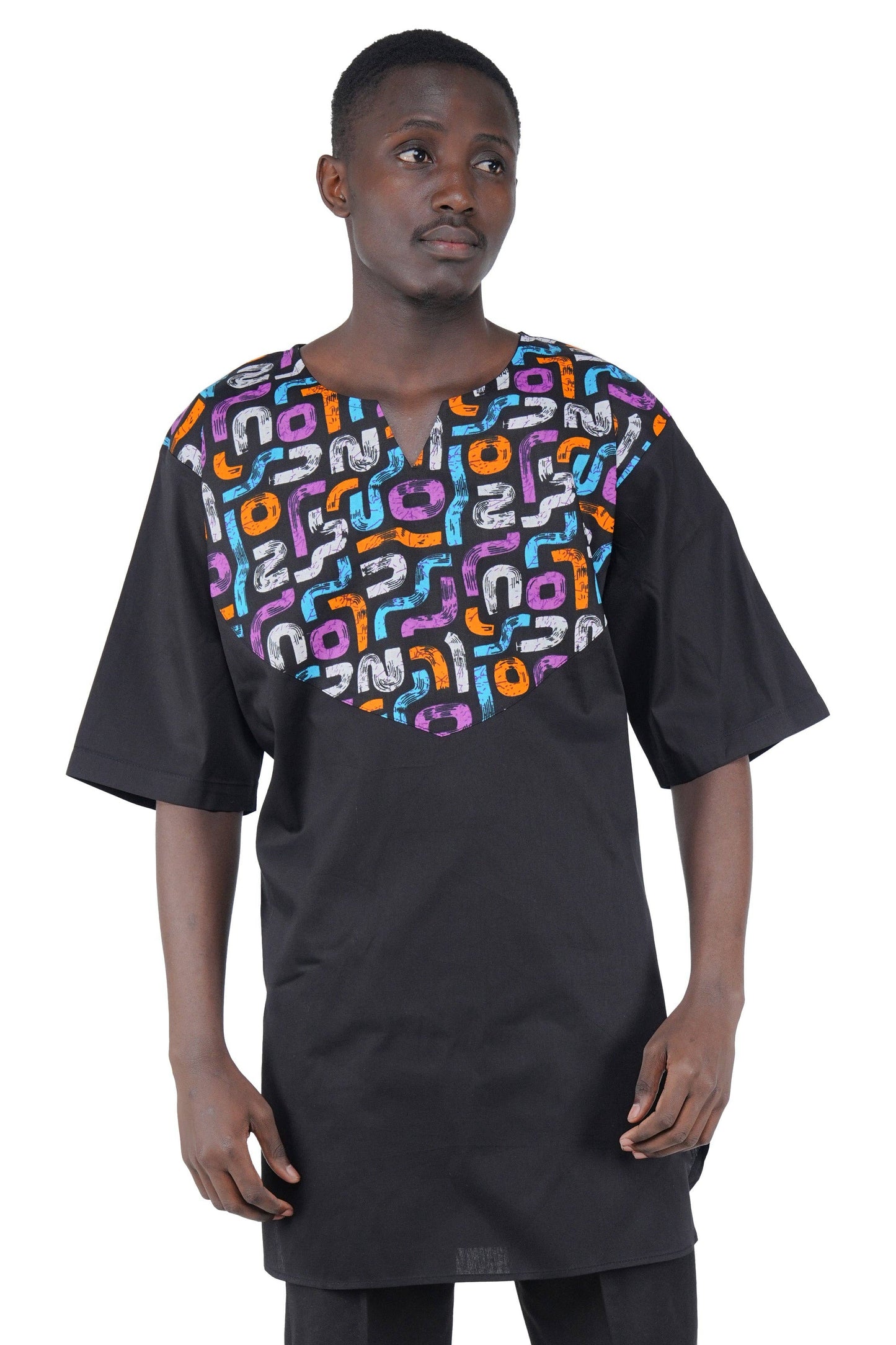 African Accent High Low Swing Dress & Men's Top | One Size & Plus Size