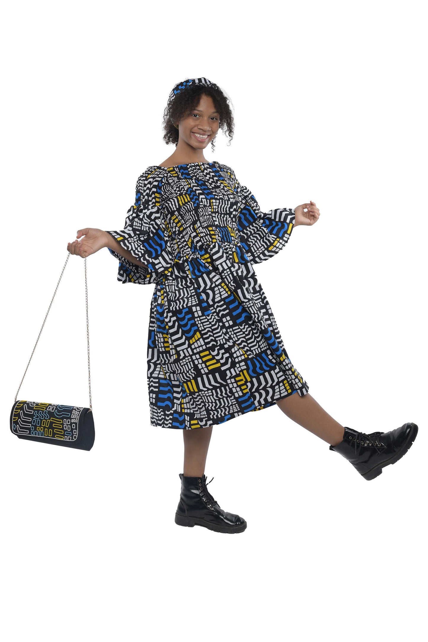Ankara Short Smocked Dress