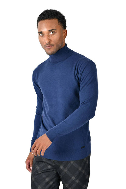 Men's Turtleneck Ribbed Solid Basic Sweater LS2100
